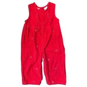 Baby Togs Red Heart Corduroy Romper Jumper (12M)